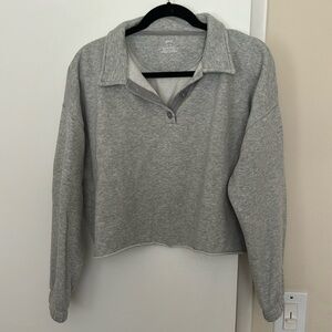 Cropped collared sweater